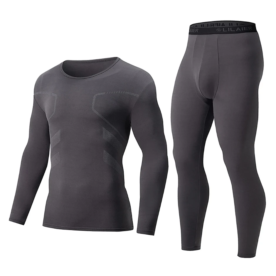 1/2 stück Herbst Und Winter männer Modische Gedruckt Casual Sport Unterwäsche Set Radfahren Und Laufen Plus Größe Basis warme Anzug – Detail 10