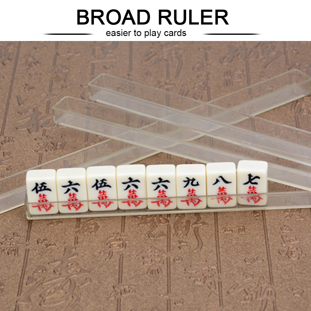 4pcs Portable U-shape Broad Ruler Mini Mahjong Holder Travel Mahjong Racks For Table Broad Game Chinese Funny Entertainment Tool