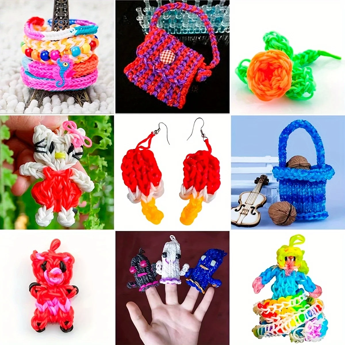 5000 pçs diy conjunto de faixa de borracha três camadas de elásticos multicoloridos acessórios perfeito presente do feriado elásticos para pulseiras