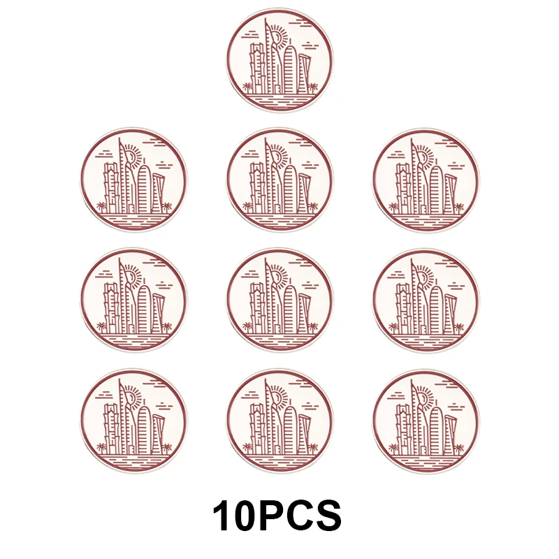 1-5-10-50-100 قطعة شارة قطر بروش دبابيس التلبيب الطبيعية العلم التلبيب دبابيس علم الدولة شارة #2