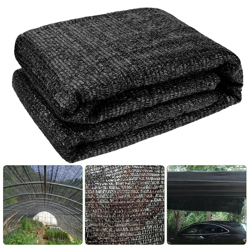 4x6m Black Shade Cloth 50% Fabric Resistant Net Mesh Tarp Breathable Cover For Garden Plants Greenhouse Gardens Patio Canopy