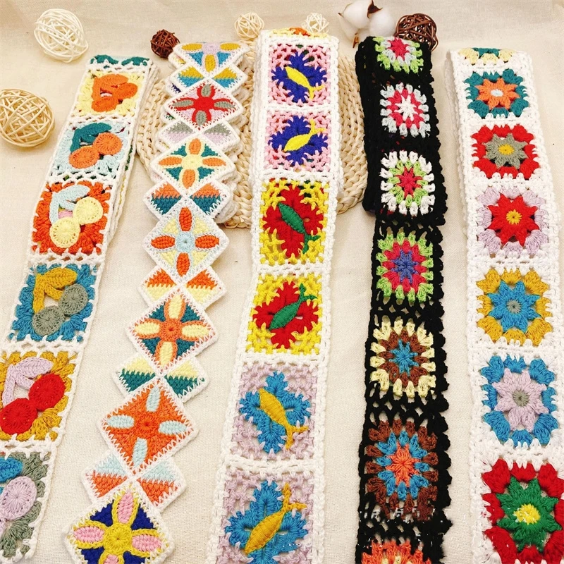 1 Yards Crochet Barcode Lace Trim Tribal Design Ribbon for Teen Girls Dresses Accessories