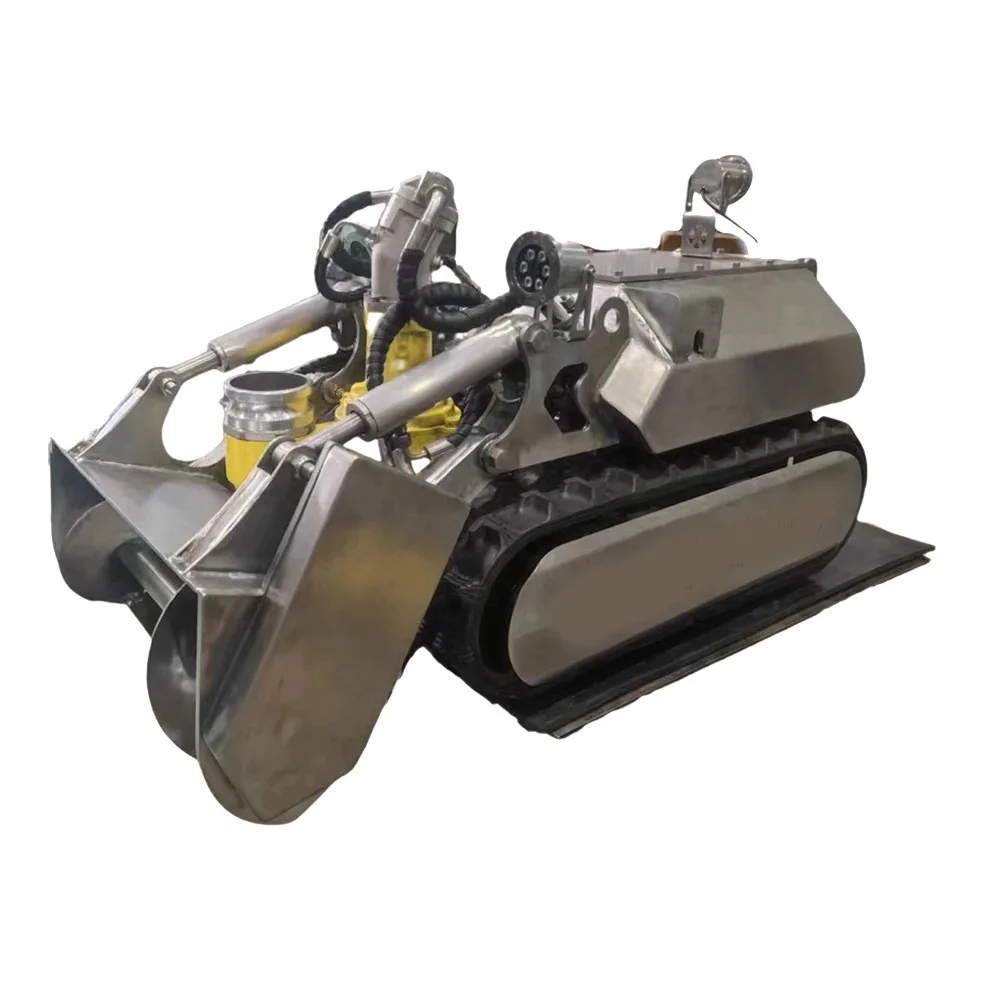 توفير ردود الفعل في الوقت الحقيقي على ظروف خط الأنابيب 1250 * 450 مم مسار مطاطي روبوت التنظيف الخارجي