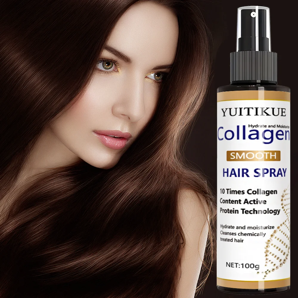 YUITIKUE Collagen Smooth Hair Spray | Hydrate, Moisturize & Repair For Chemically Treated, Dry Hair 100ml