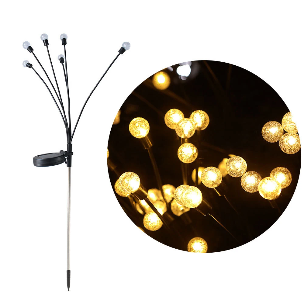 Solar Garden Firefly Lights, Impermeável ao ar livre, Starburst Swing, Lâmpadas decorativas para o caminho, Quintal, Pátio, Pathway, Paisagem, 6 luzes