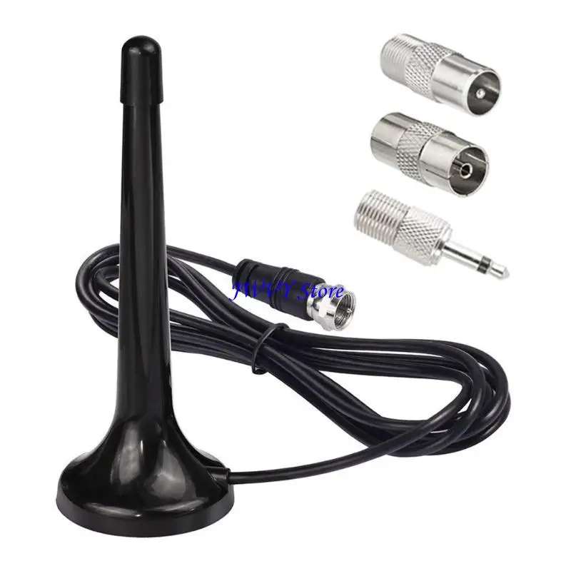 573A 75OHM FM 텔레스코픽 안테나 가정용 앰프 안테나 3 어댑터 FM 라디오 안테나 DAB FM 안테나 높은 이득