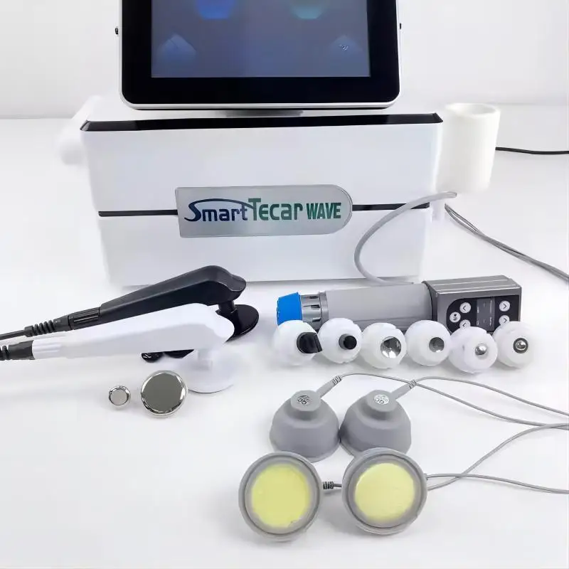 

New Smart Tecar Wave Capactive And Resistive Energy Transfer / EMS Combine Shockwave 3 In 1 Physiotherapy Machine