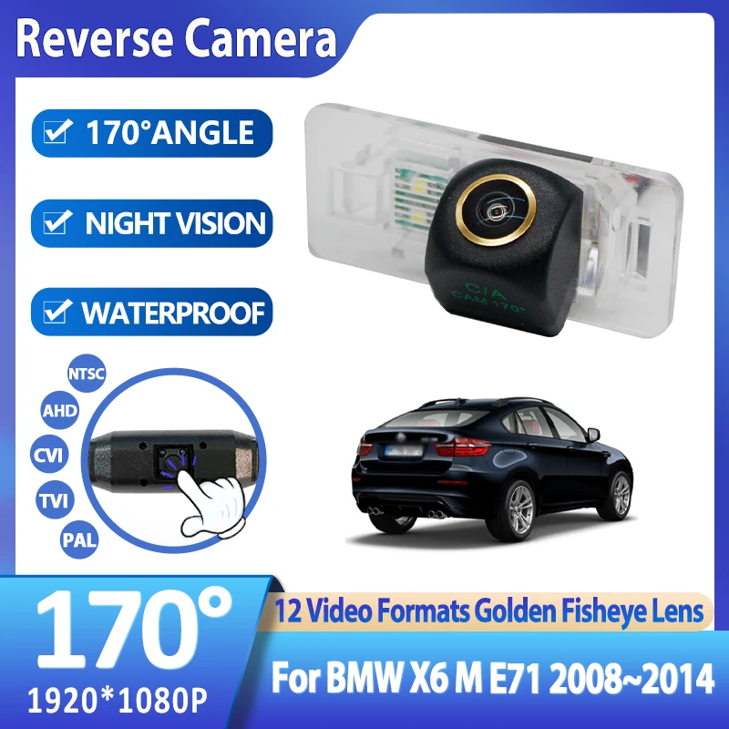 AHD 1080P Fisheye Car Reverse Backup Rear View Camera For BMW X6 M E71 2008 2009 2010 2011 2012 2013 2014 Car Parking Monitor