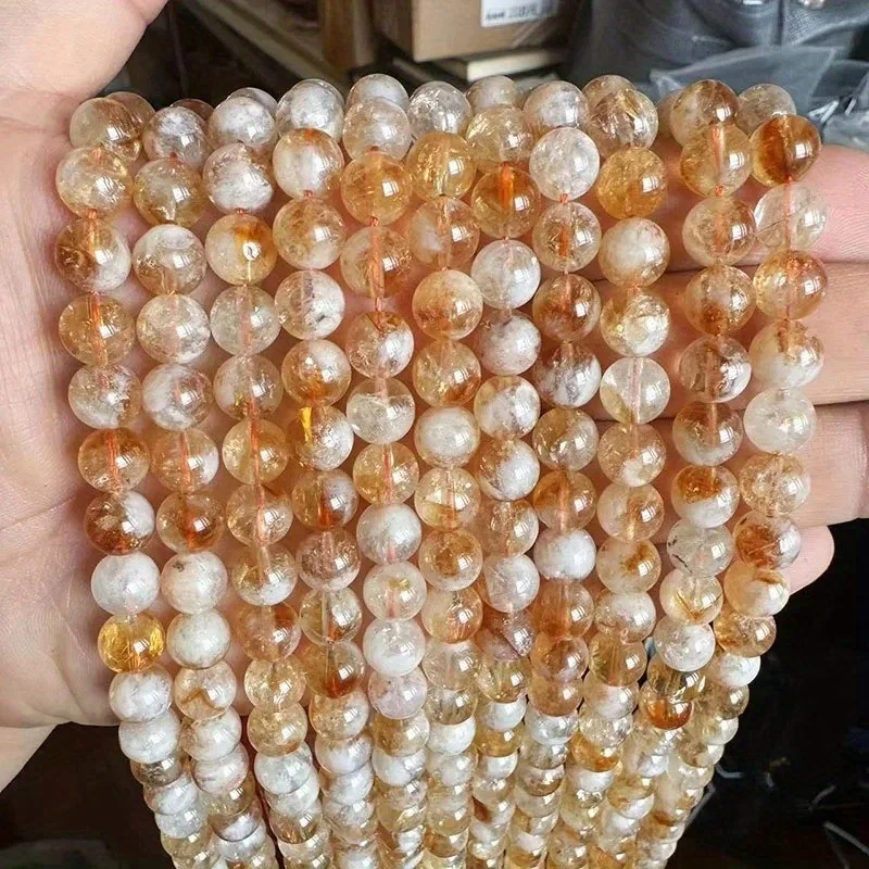 4/6/8/10mm Naturstein Citrin Phantom Quarz Perlen Runde Kristalle für Schmuckherstellung DIY Zubehör Halskette Armband Accessoire – Detail 1