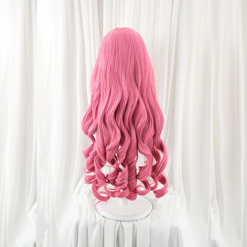 ROLECOS 게임 LOL 향수 보석 아리 코스프레 가발 70cm 핑크 컬러 여성 가발 내열성 합성 머리카락
