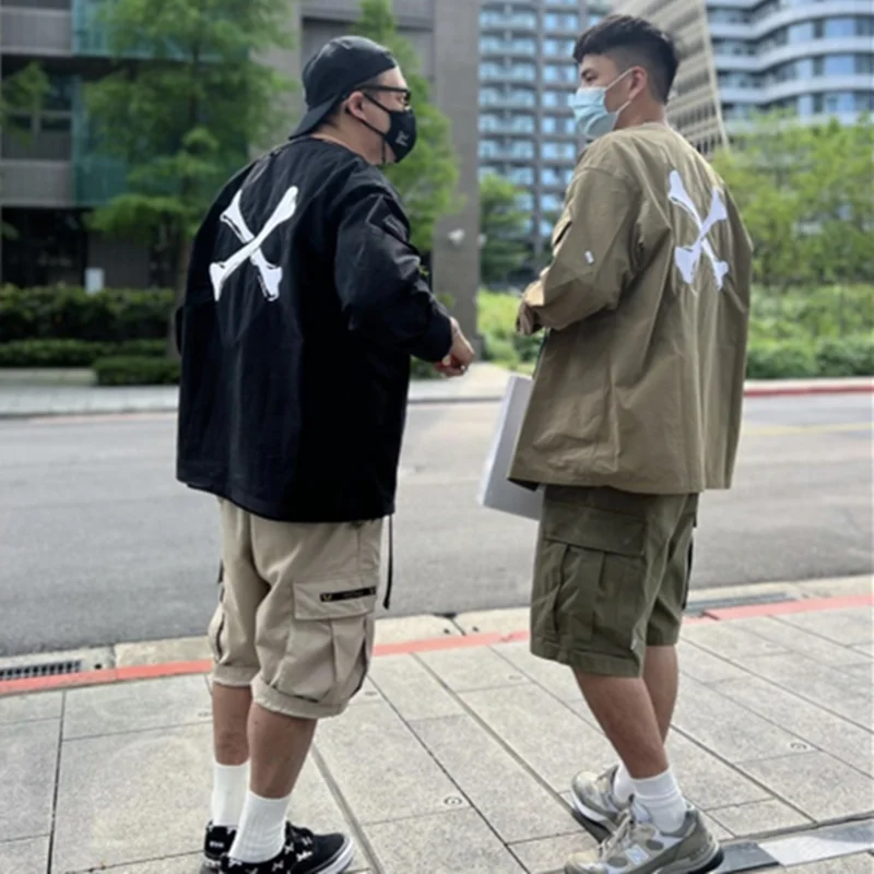

WTAPS Spring and autumn style collar-less embroidered long-sleeved shirt men's loose casual Cardigan Jacket Tide