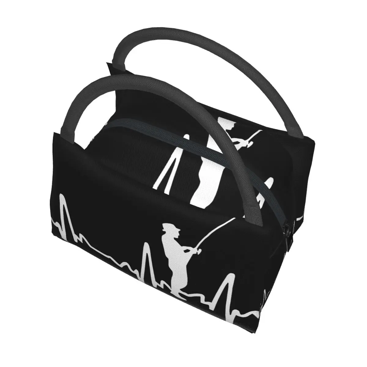 Fisherman Heartbeat Fishing Decal Portable insulation bag for Cooler Food Office Pinic Container