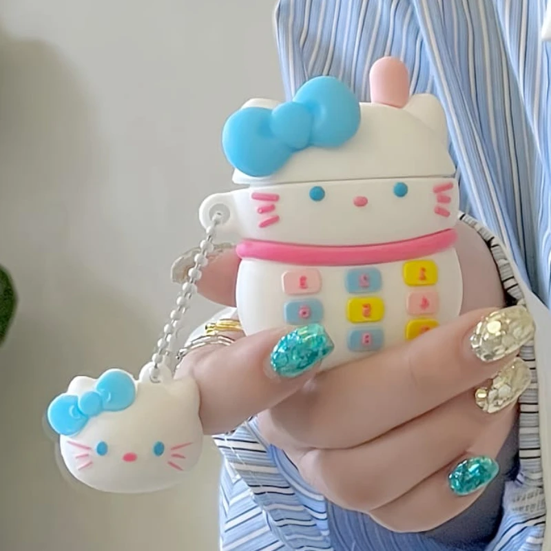 Hot Cute Cartoon Anime Role Telephone Hello Kitty Earphone Protective Case for AirPods 1 2 3 Pro 2rd Soft Silicone Protect Cover