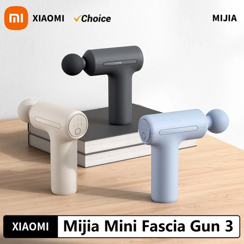XIAOMI Mijia Mini pistola de Fascia 3 pistola de masaje muscular portátil empuje Motor silencioso sin escobillas 3 cabezales de masaje relajación cuerpo tipo C CN