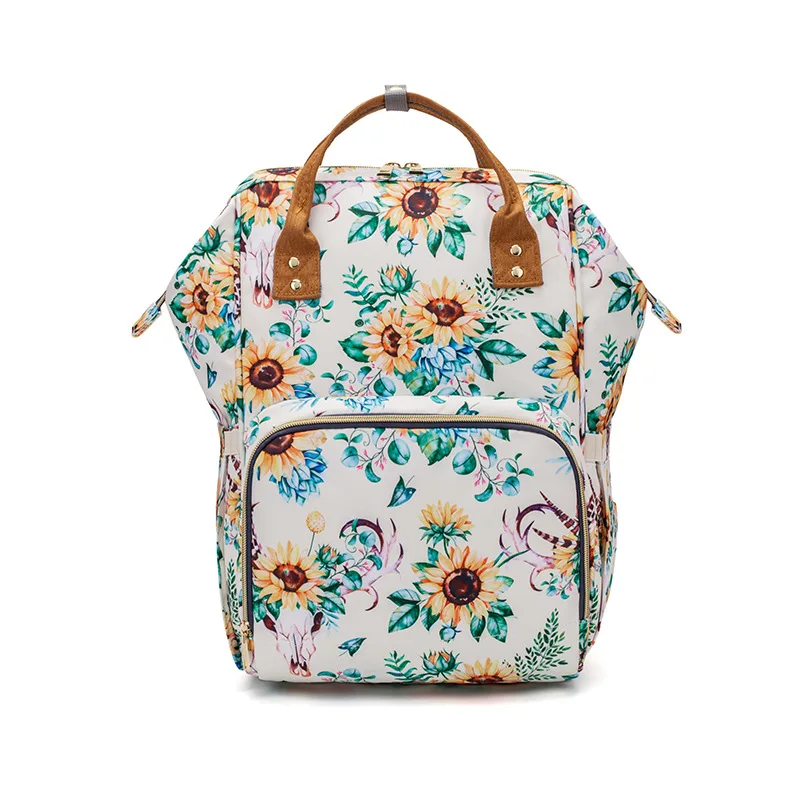 

Waterproof Maternity Diaper Mommy Bag Large Capacity Fashion Multifunction Floral Printing Baby Backpack For Travel Dropshipping