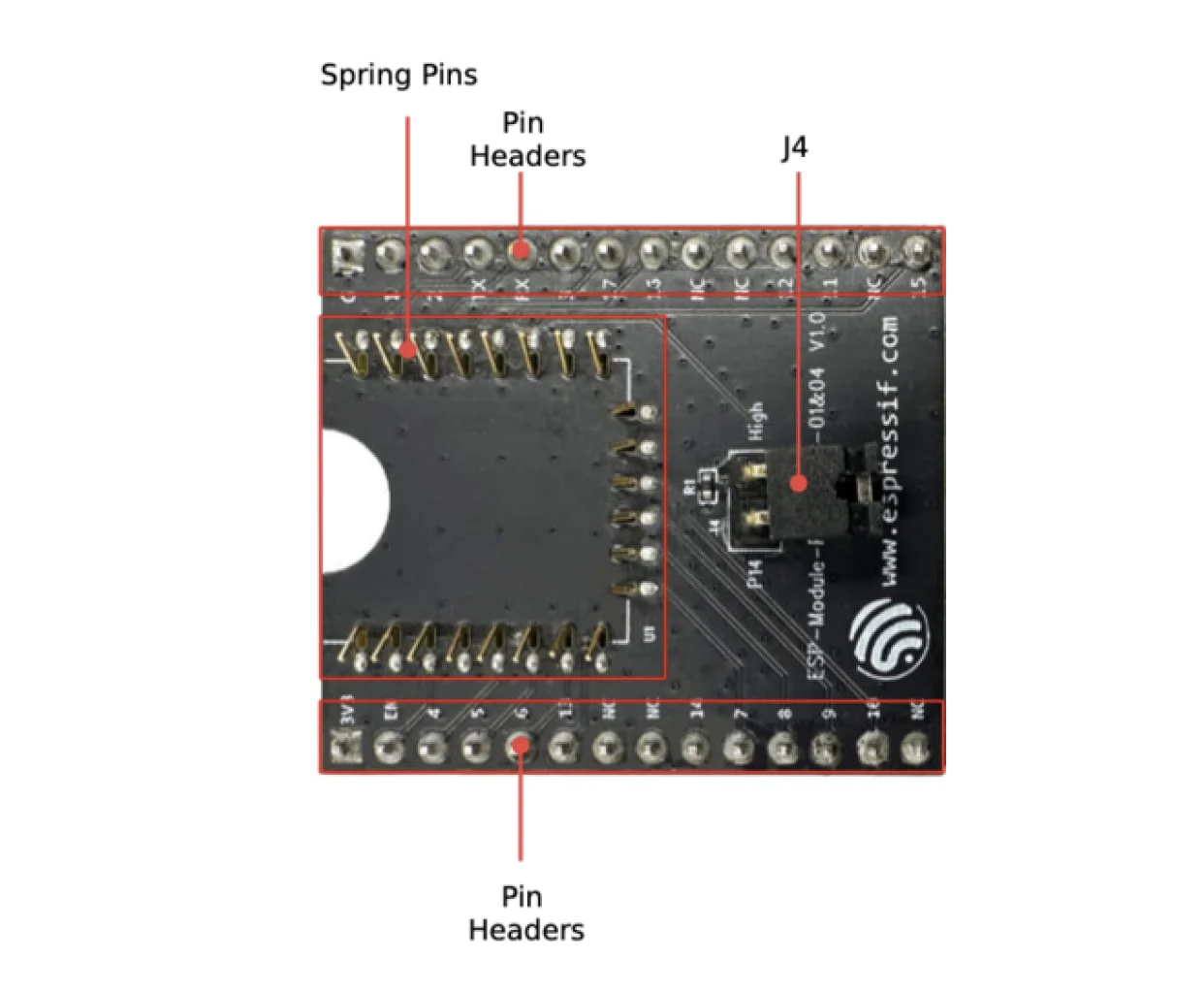 ESP-Module-Prog-SUB-01&04/ESP-Module-Prog-SUB-02 daughter boards, must be used with an ESP-Module-Prog-1/1R mother board