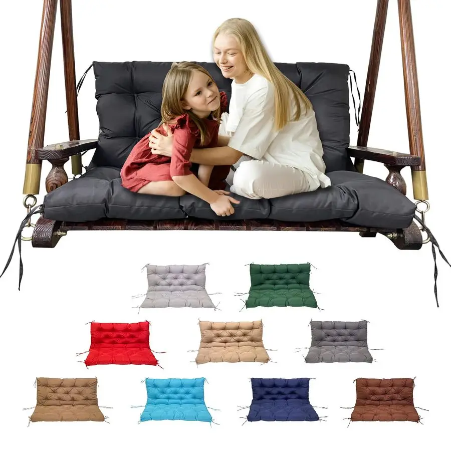 

Porch Replacement Swing Cushions for Outdoor 23 Seater Garden Waterproof Patio Bench Cushion with Ties 4 Thick Swing Chair Cushi