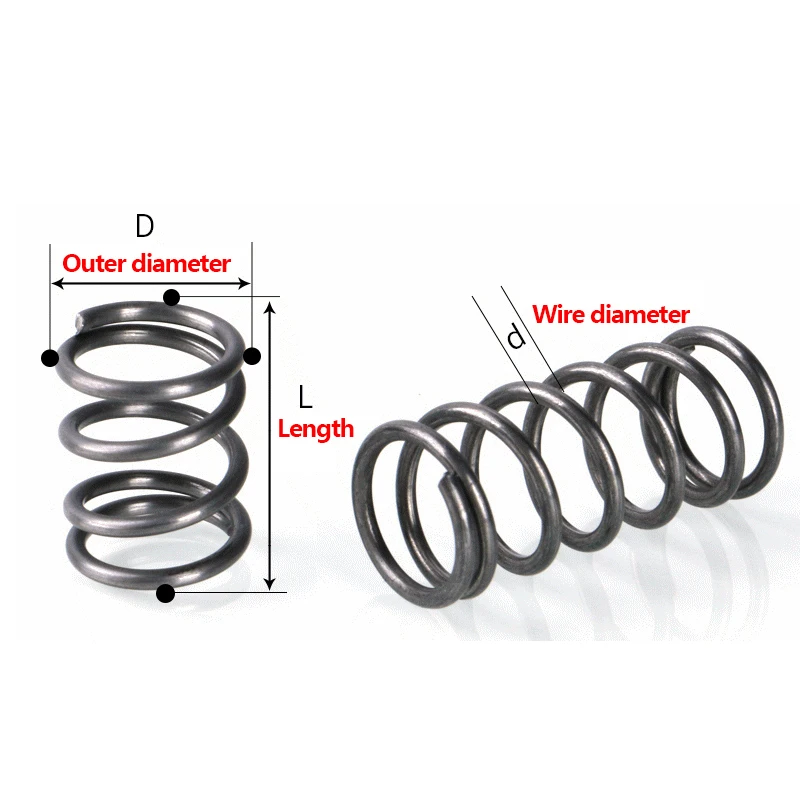 65Mn High-Strength Spring Steel Compression Spring Wire Diameter 1.4mm Outer Diameter 8mm-22mm Return Spring(5pcs-10pcs)