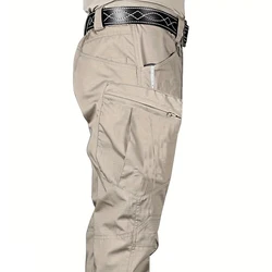 Men's Spring Autumn Tactical Cargo Elastic Pants Combat Trekking Hiking Camping Climbing Run Sport Cycling Work Outdoor Trousers