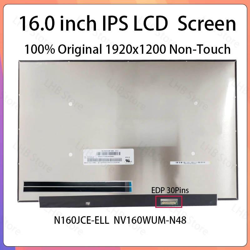 

16" IPS Laptop LCD Screen N160JCE-ELL For Lenovo IdeaPad Slim 3 16IRU8 16ABR8 16IAH8 Slim 5 16ABR8 5 16IAH8 Display Matrix Panel