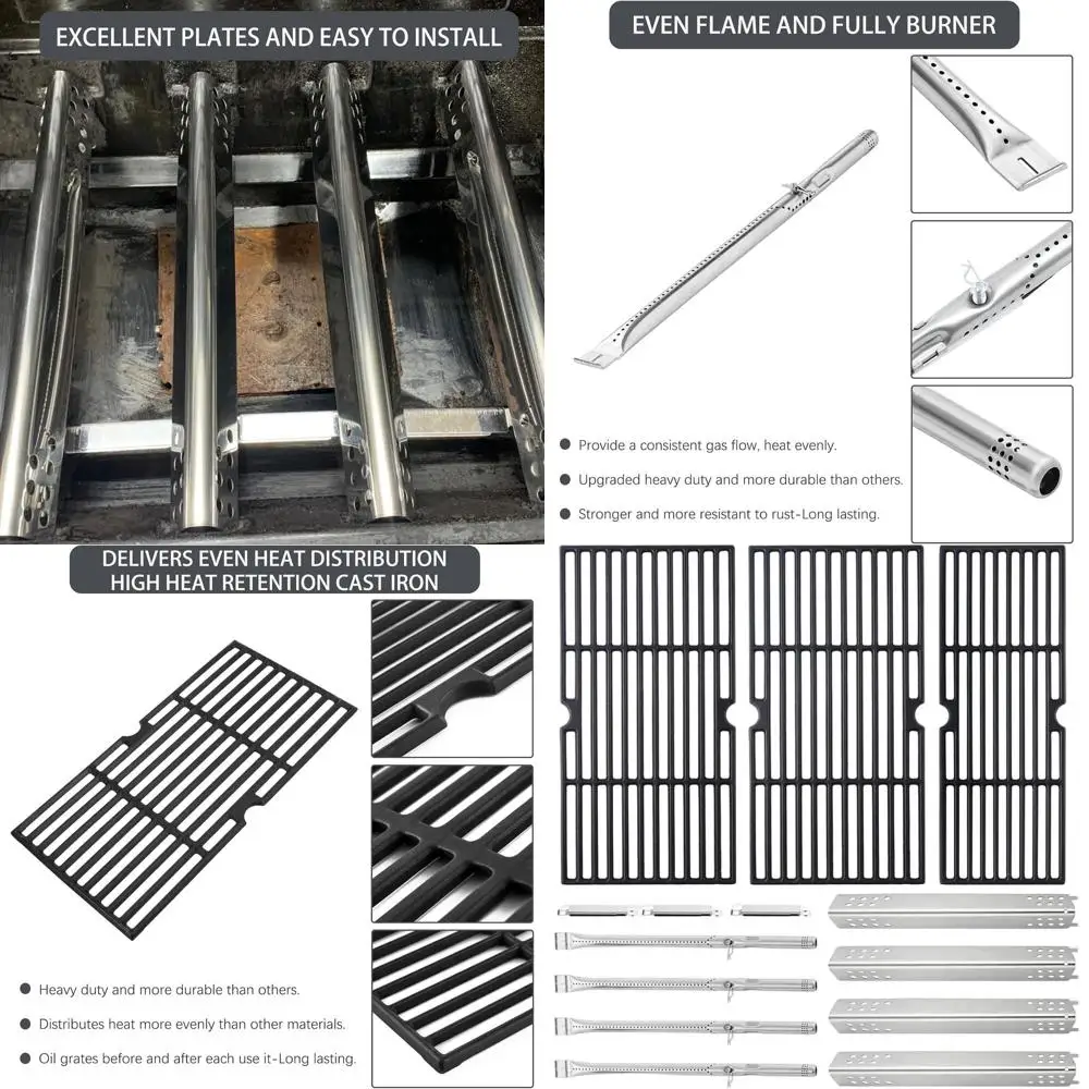 

Запасные части для гриля: решетки, нагревательные пластины, трубки для 4-конфорочных грилей