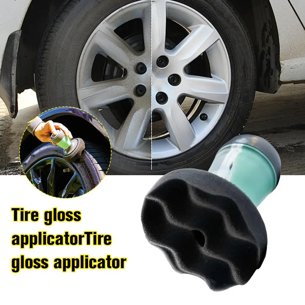 Car Tire Dressing Tool Wave Pattern Applicator Brush for Tire Shine Handheld Portable Tire Shine Applicator Brush