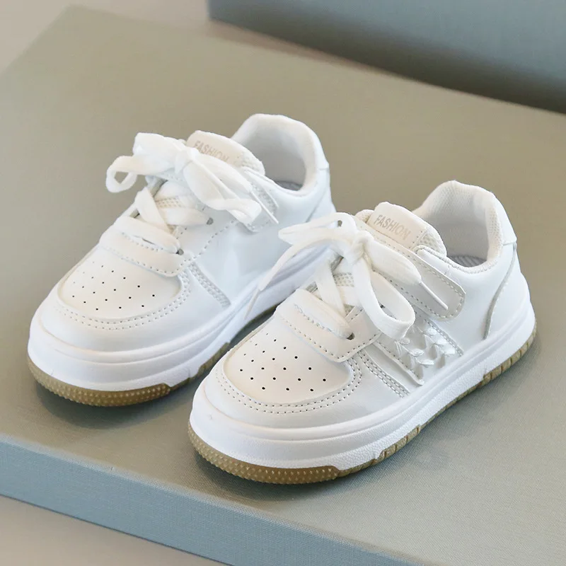 Petites Chaussures Blanches à Semelles Souples pour Enfant, Baskets Décontractées et Respirantes, Style Tendance, Nouvelle Collection Printemps-Automne