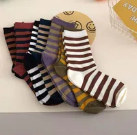 5 Pairs Breathable Soft Fashion Colorful Casual Men Socks Size Stripe Grid Business Men Cotton Dress Socks