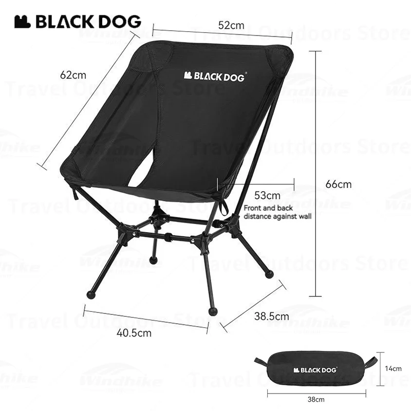 Naturehike BLACKDOG Camping Folding Chair Ultralight Portable 7075 Aluminum Alloy Chair Outdoor Travel Picnic Beach Moon Chair