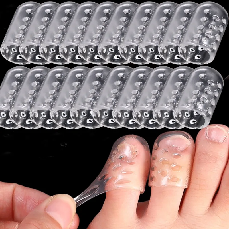 Protetor Toe de silicone para homens e mulheres, macio respirável, antifricção, transparente diário, separadores de dedo confortáveis, verão