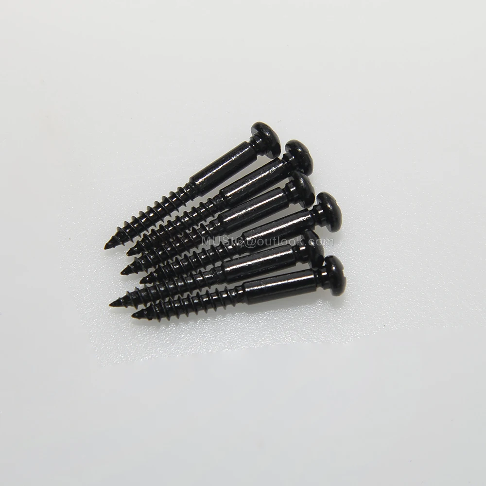 A Set of 6pcs Gutiar Tremolo Bridge Screws for PRS Style Stainless Steel Electric Guitar 32*3.5mm Black Gold Chrome