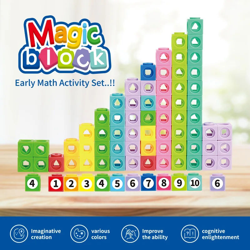 100PCS Digital Building Block Set Including 1-10 Pieces Of Mathematical Connecting Cubes Educational Toy For Children