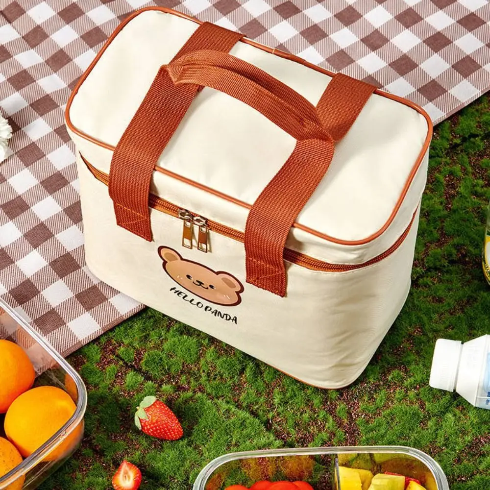 

Cute Portable Insulated Lunch Bag Large Capacity Cute Bear Cooler Bag Waterproof Thermal Food Container Bag for Students Adult