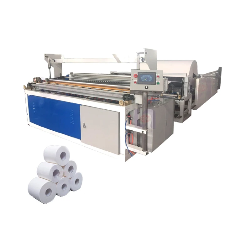 New Business Idea Full Automatic Toilet Paper Roll Rewinding Machine With Embossing Roller And Cutting Packing Machine