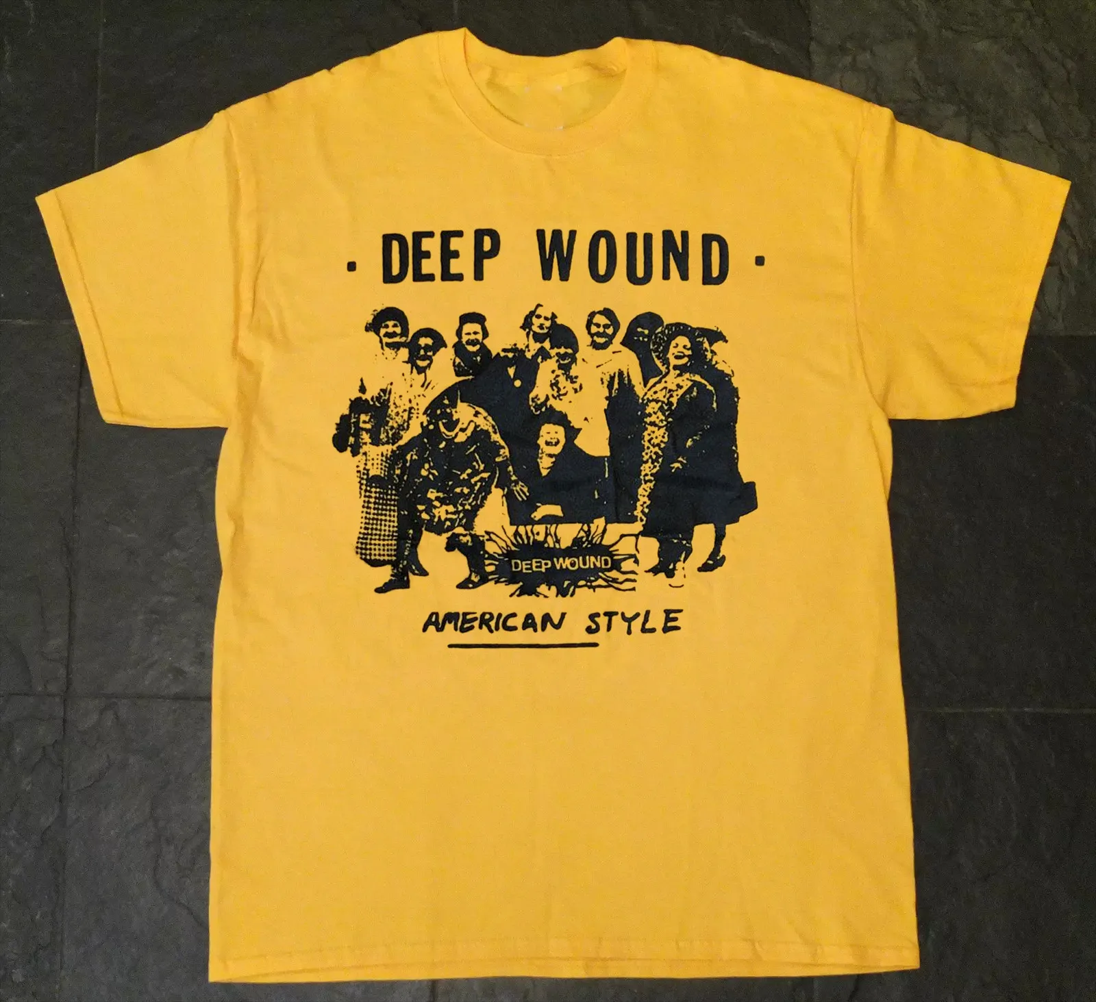 Rare DEEP WOUND AMERICAN STYLE Yellow All Size T-Shirt AQ18