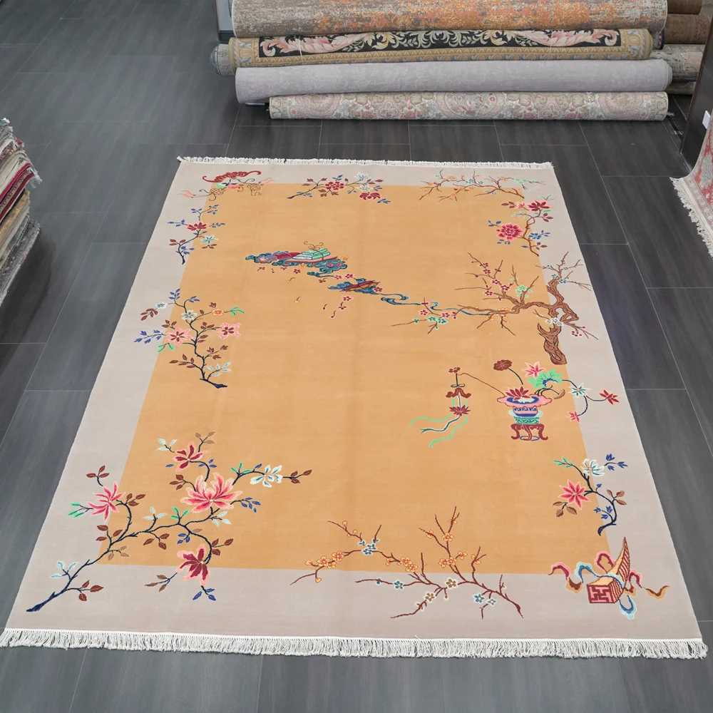 244x335cm Oversize Handmade Wool Carpet Chinese Art Deco Antique Area Rug (CNW40)