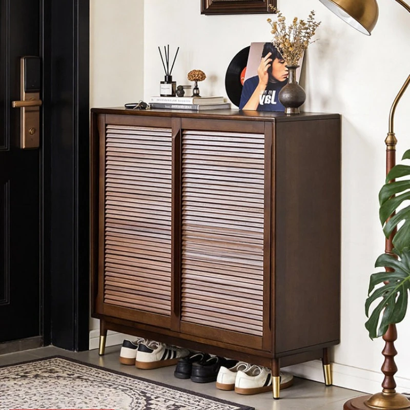 high-end retro shoe cabinet large-capacity organizer sturdy durable Shoe rack multi-functional zapatera living room furniture