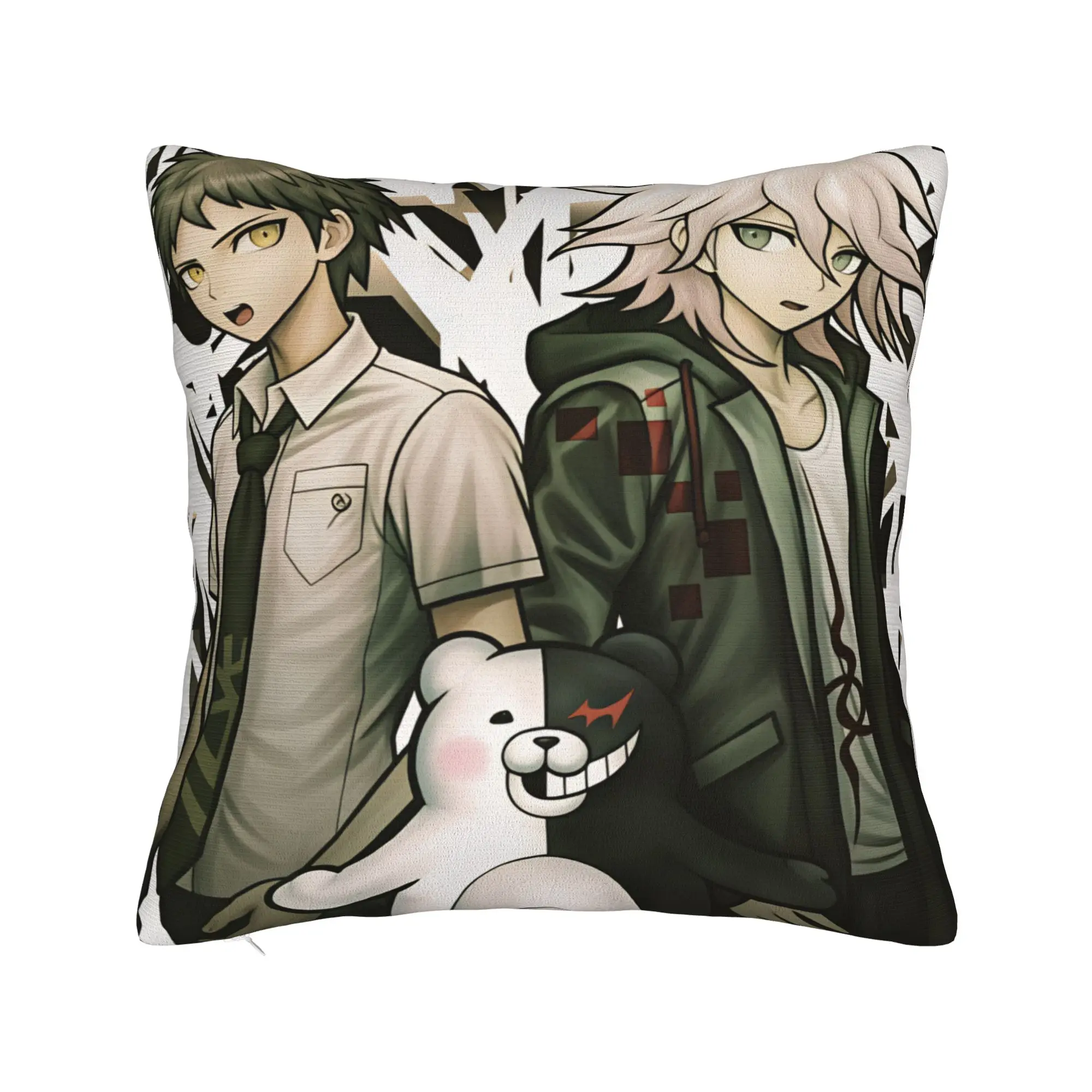 Danganronpa Pillow Cover  Kawaii Pillow Case For Chair Sofa Home Decoration Cushion Cover Square Graphic Pillowcases Gift Idea