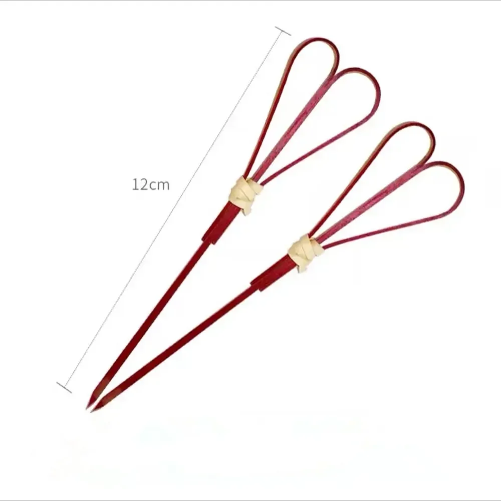 100pcs Cocktail Picks Disposable Bamboo Knot Stick 12cm Skewers Cocktail Picks Fruit Forks Barbeque Party Decoration Bar Tool