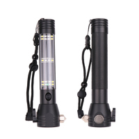 Solar Power LED Flashlight Multi-functional USB Rechargeable Tactical Multi-function Torch Car Emergency Tool Compass Emergency