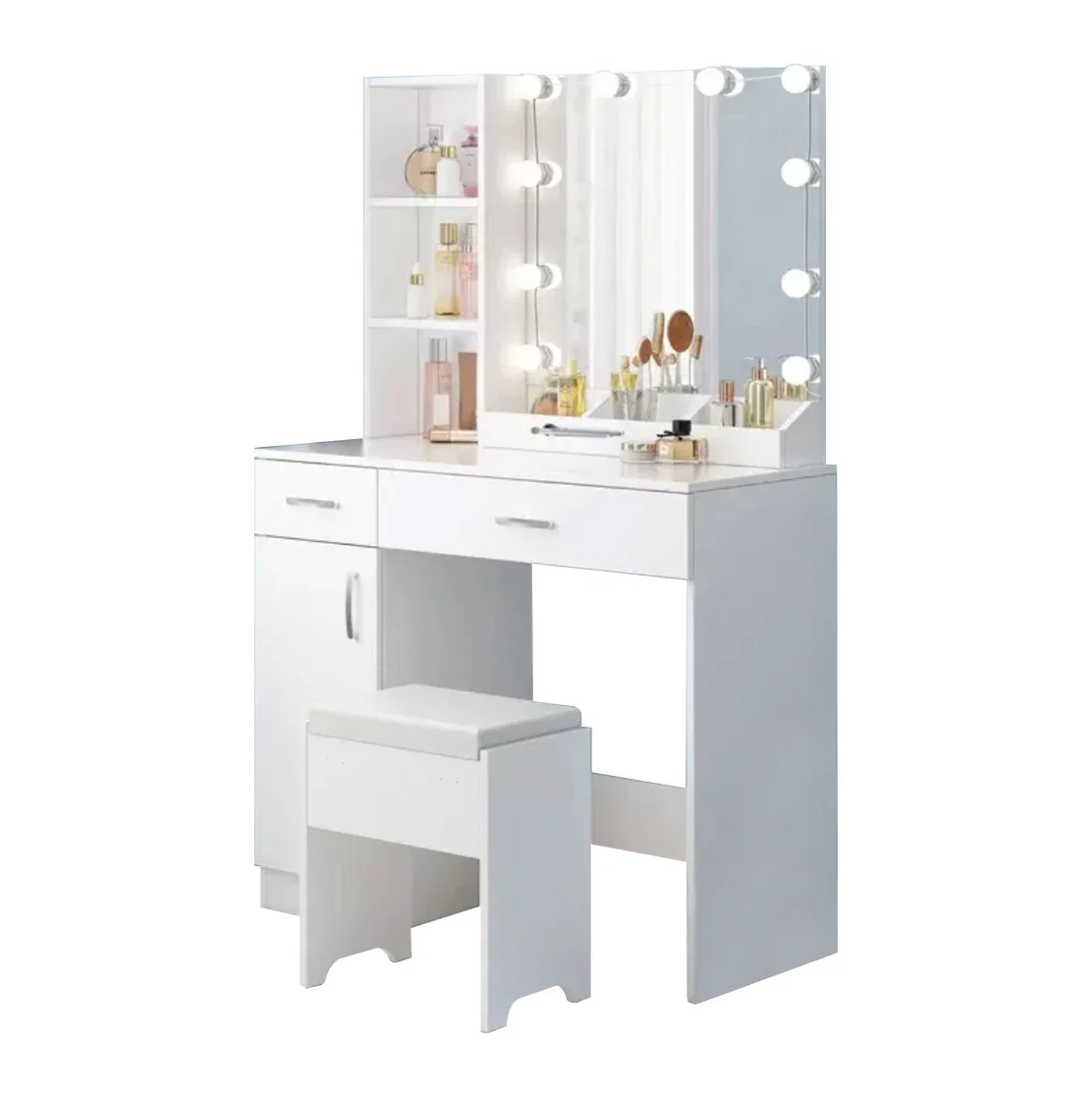 Wholesale Price Bedroom Vanity Table Dressing Vanity Cabinet Light Bulbs and Mirror Dressing Table for Bedroom Make up Table