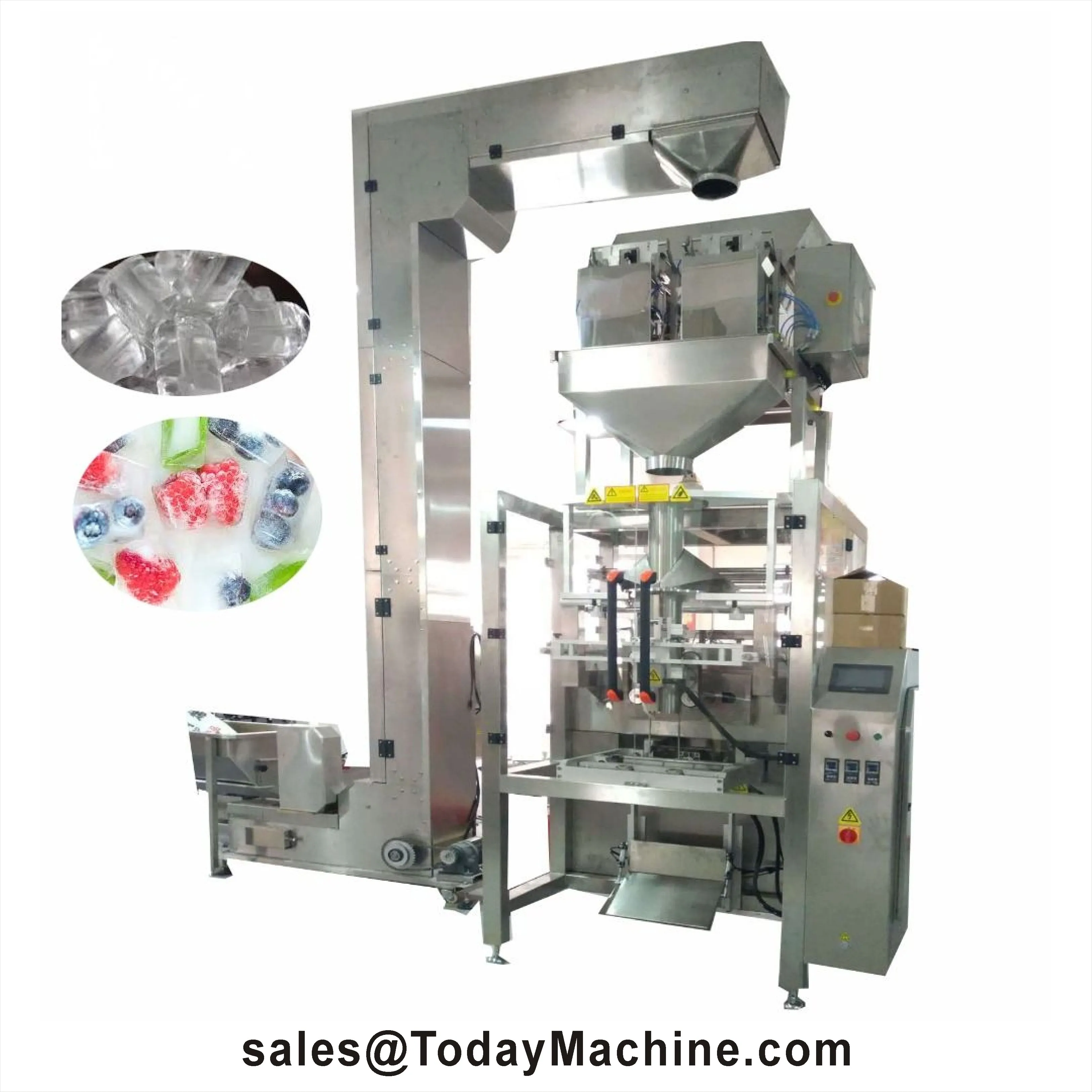 2 Head Linear Weigher Weighing Filling Machine Rice Coffee Beans Nut Ice Cube Packaging Machine