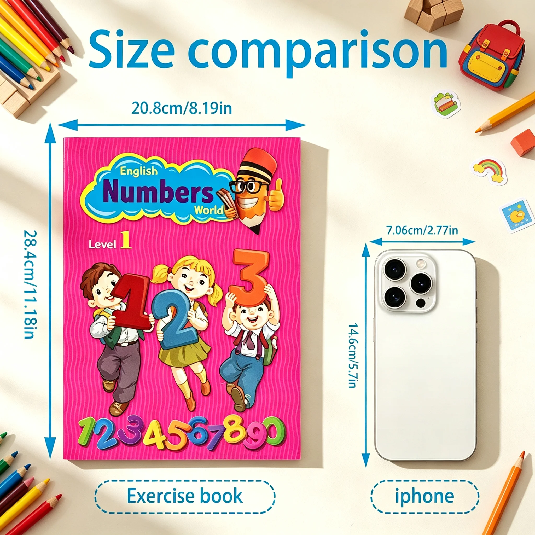 Children's English Alphanumeric Exercise Book Level 1-2 Fun And Enlightening Learning Tool for Kids