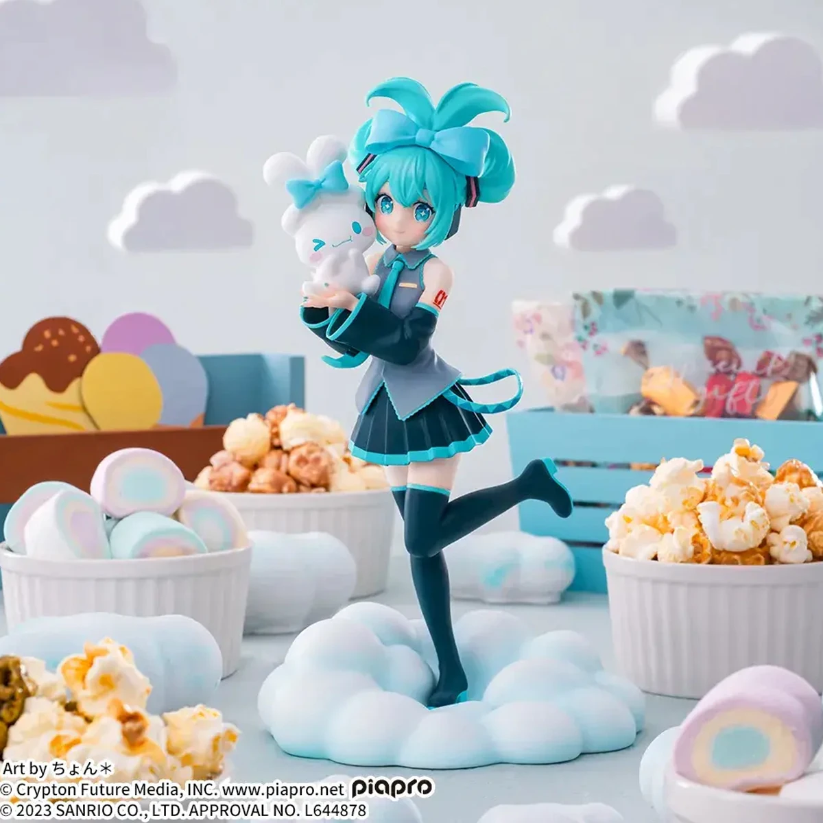 SEGA LUMINASTA SCENERY SERIES ECHTE ORIGINAL HATSUNE MIKU BIG EARED DOG WEIßES KLEID VER Action Figur Spielzeug Für Jungen