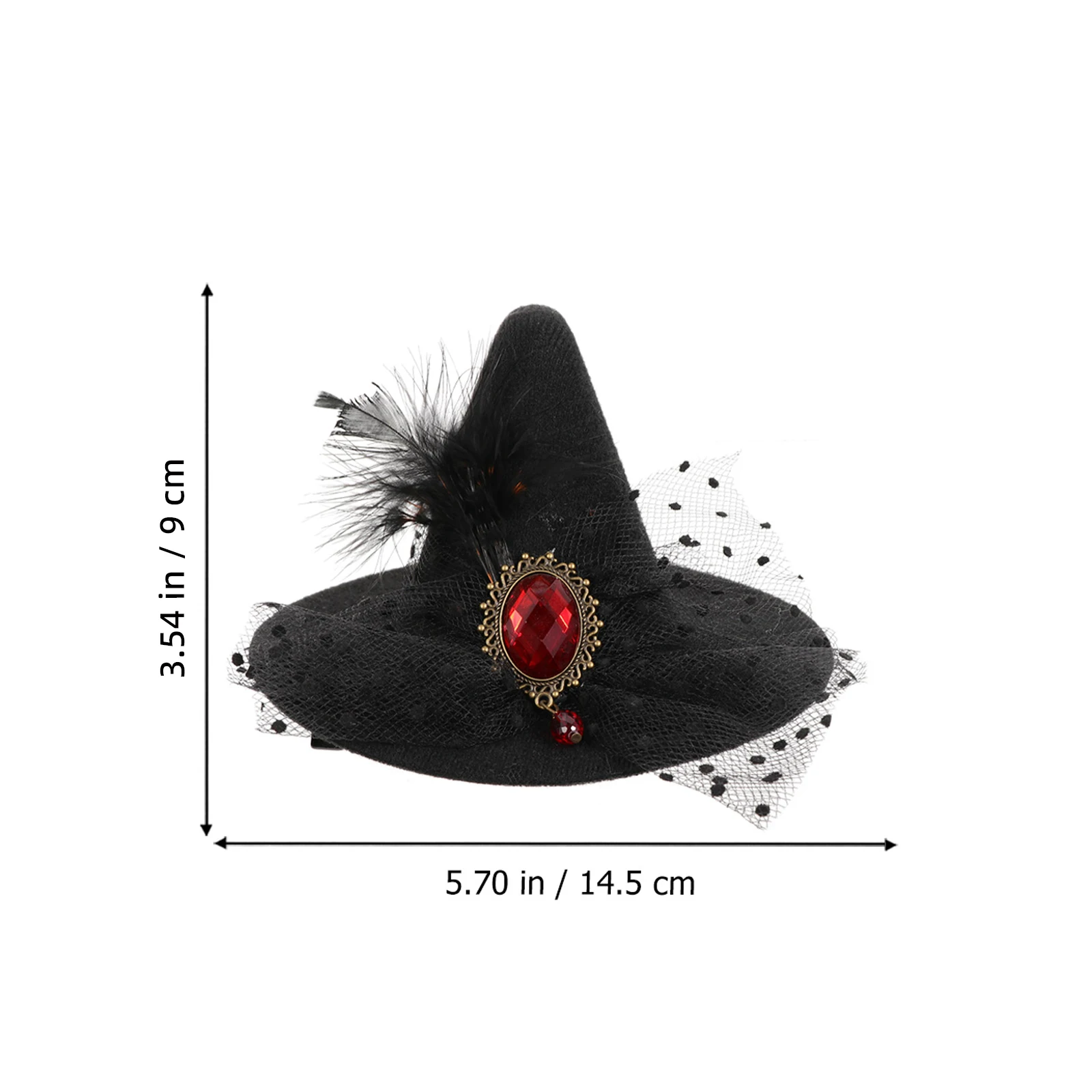 

Witch Hat Hairpin Halloween Headdress Elegant Hat Hair Clip Party Wedding Anniversary Decor Gift For Women Girls