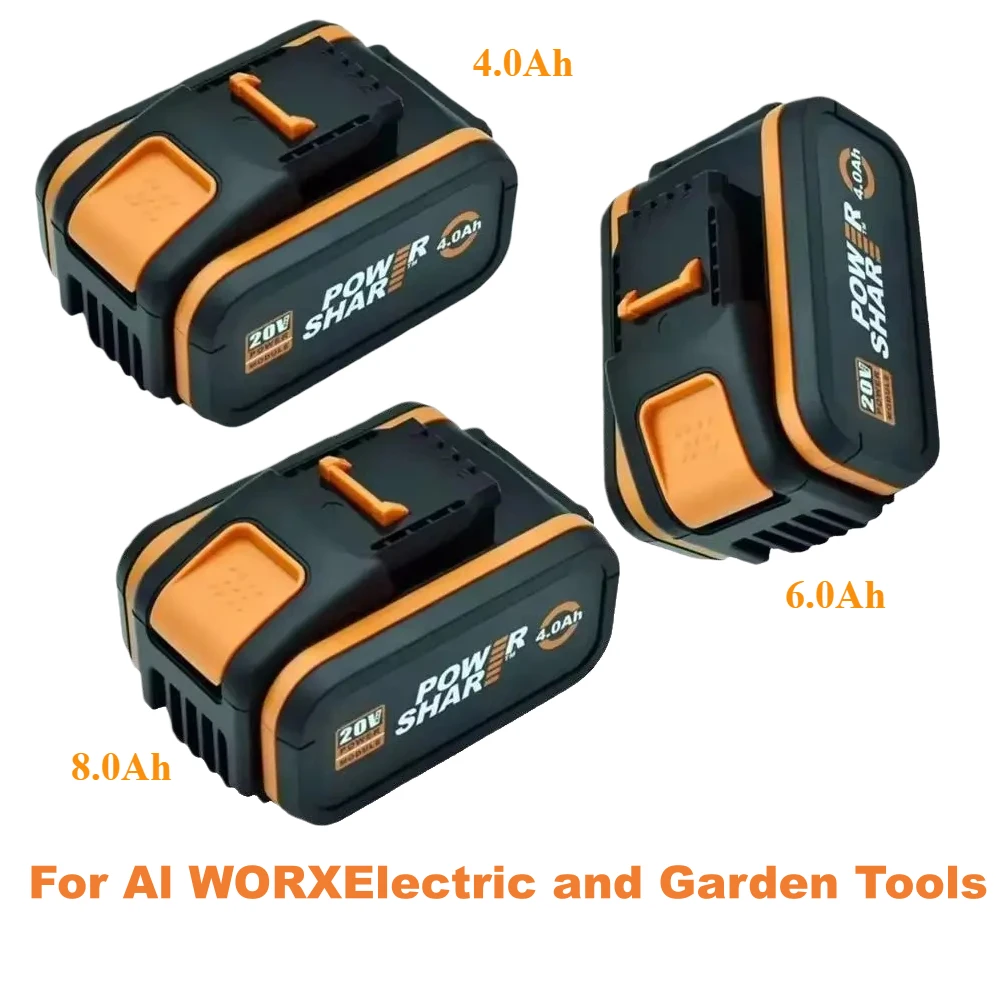 

For Worx 20V 4.0/6.0/8.0/10.0Ah Rechargeable Li-ion Battery WA3551 WA3551.1 WA3553 WA3641 WX373 WX390 Electric Tool With charger
