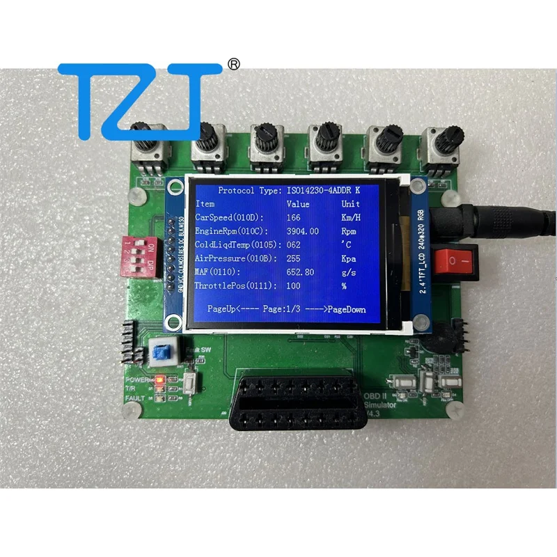 TZT OBD II Simulator OBD2 ECU Simulator with 2.4