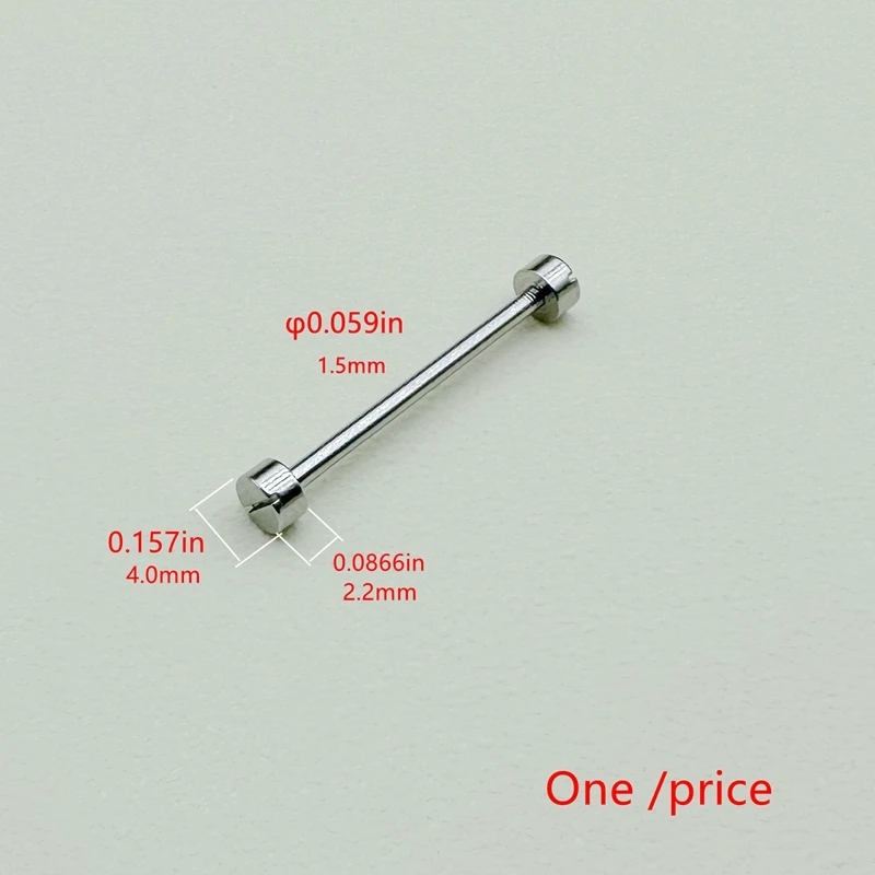 Аксессуары для часов Винтовой стержень Штифт для часов Болт для ушей с вращающимся фиксированным ухом диаметром 0,059 дюйма/1,5 мм Крепеж из нержавеющей стали Двусторонние детали Многоразмерная длина Сталь Цвет Аксессуары для часов Ремонт аксессуаров