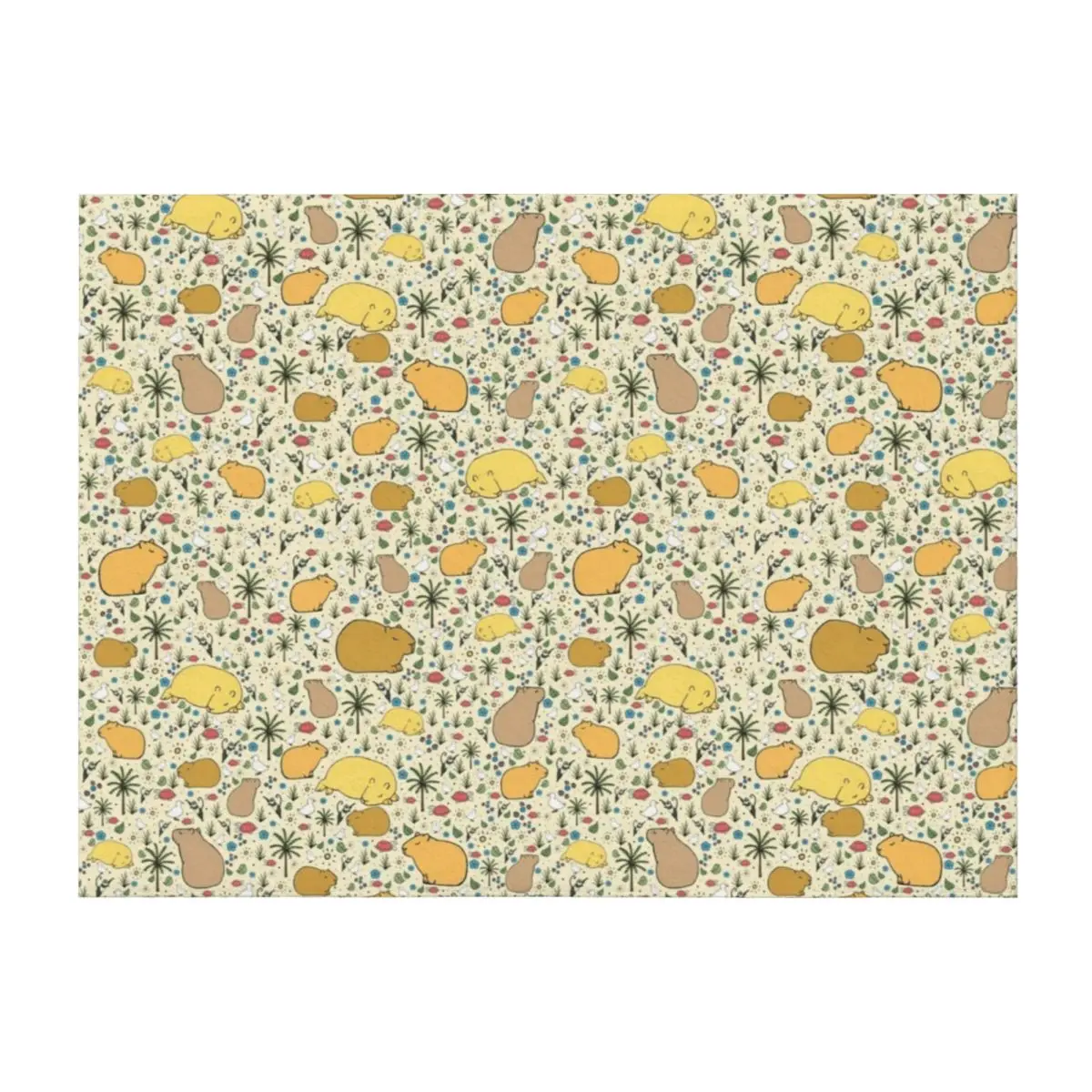 

Capybaras in Gold Throw Blanket Decorative Beds warm for winter For Sofa Thin Retros Blankets