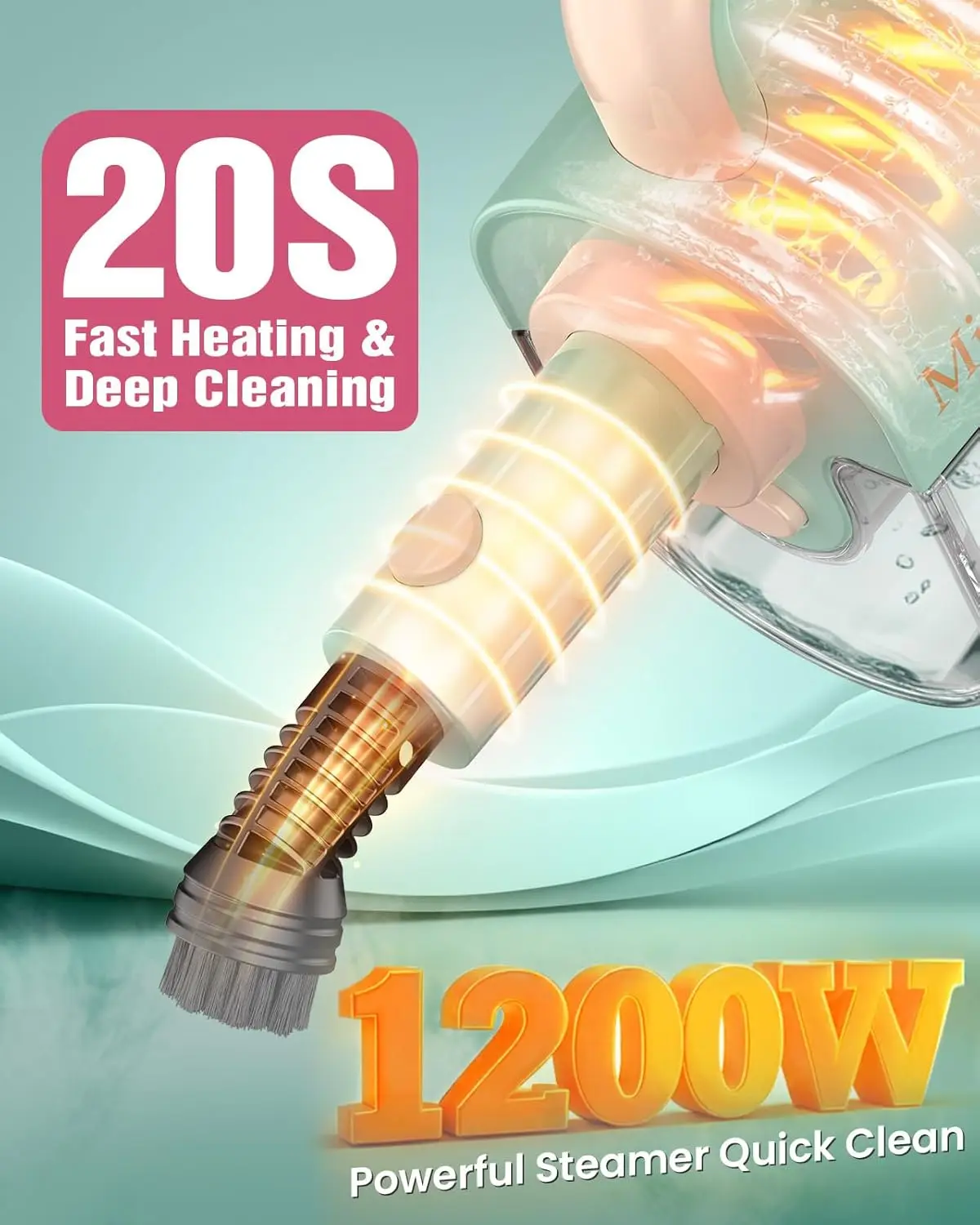 Lightest Detachable Steam Mop with 2 Modes, Adjustable Heat for Hardwood, Laminate & Tile Grout – High-Temp Deep Cleaner